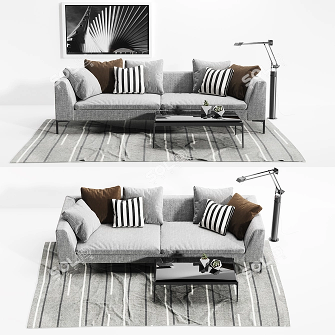 Charales Sofa: B&B Italia Elegance 3D model image 1