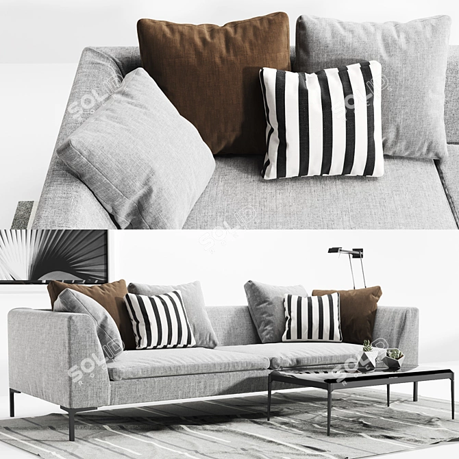 Charales Sofa: B&B Italia Elegance 3D model image 2