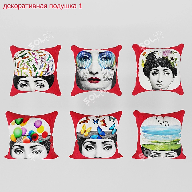 Lina Cavalieri Decorative Pillow 3D model image 1