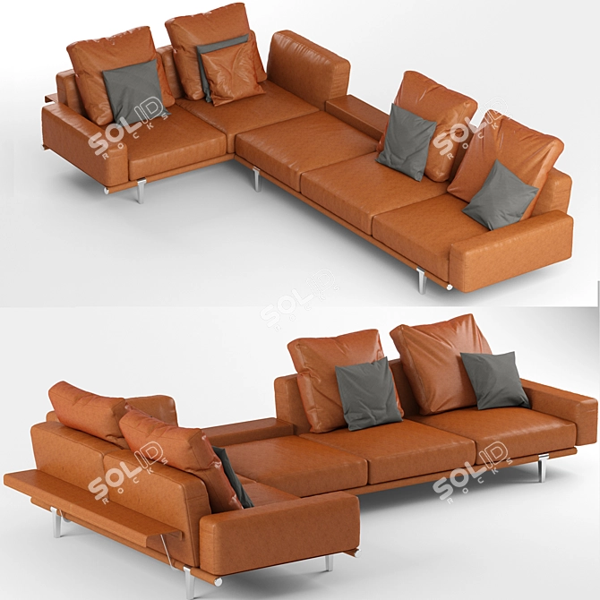 Poltrona Frau Let It Be: Modular Comfort in Aluminum 3D model image 1