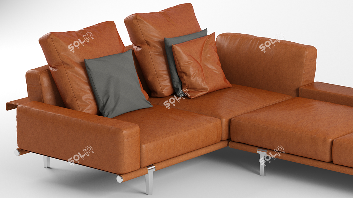 Poltrona Frau Let It Be: Modular Comfort in Aluminum 3D model image 2