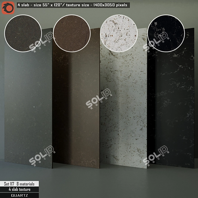 Luxury Quartz Slab Set 117 3D model image 1