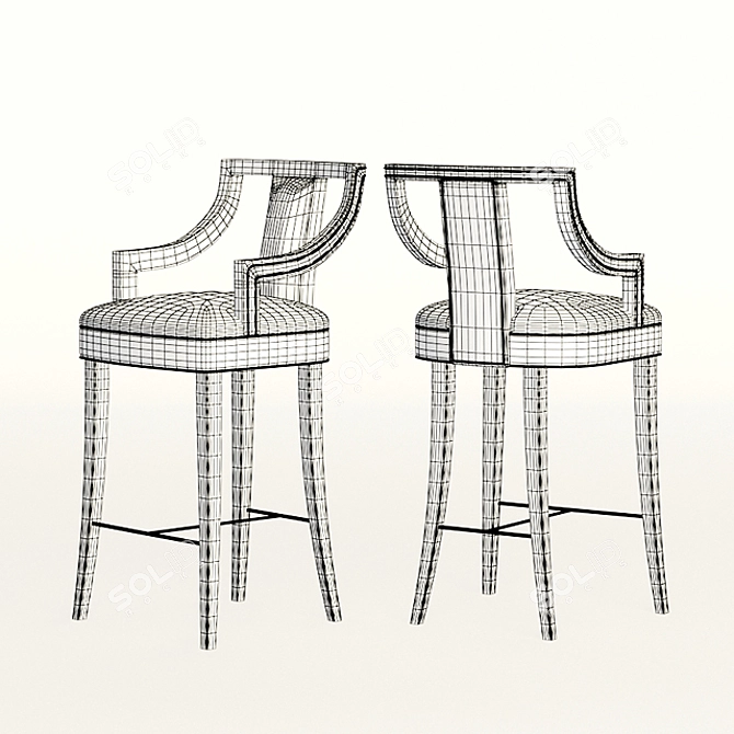 EANDA Bar Stool: Elegant, Stylish and Comfortable 3D model image 2