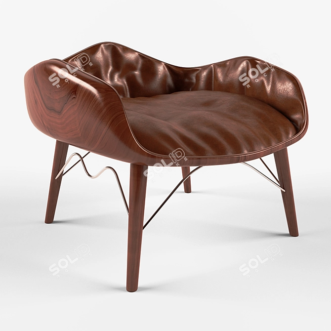 Leather Chair: Stylish and Compact 3D model image 1