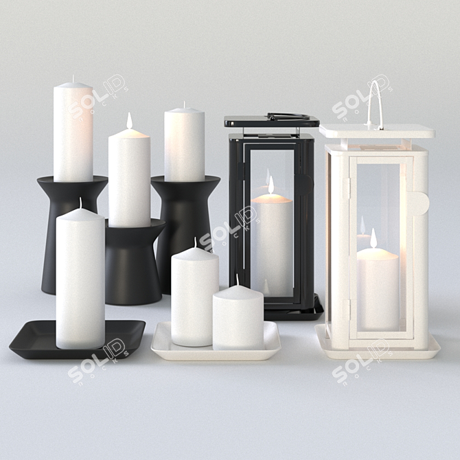 Elegant Sinnesro Candleholders 3D model image 1