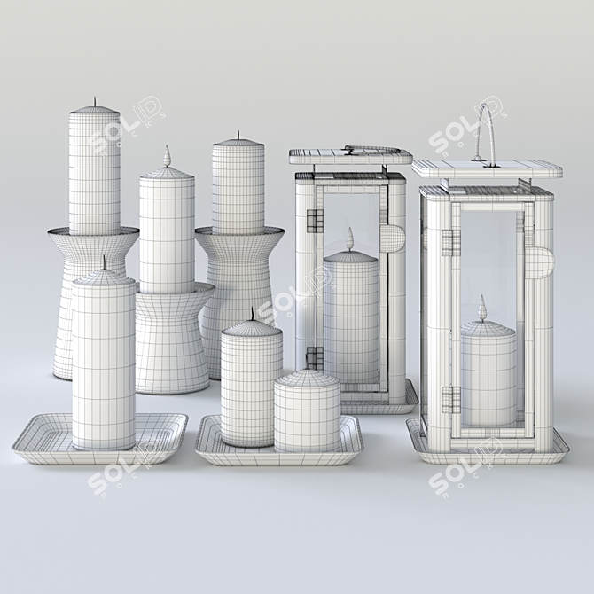 Elegant Sinnesro Candleholders 3D model image 3
