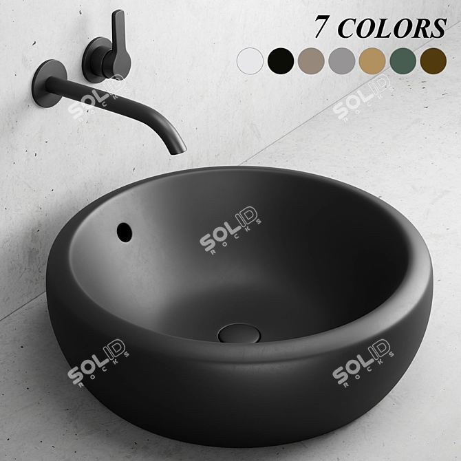 Cielo Fluid Oval Ceramic Washbasin 3D model image 1