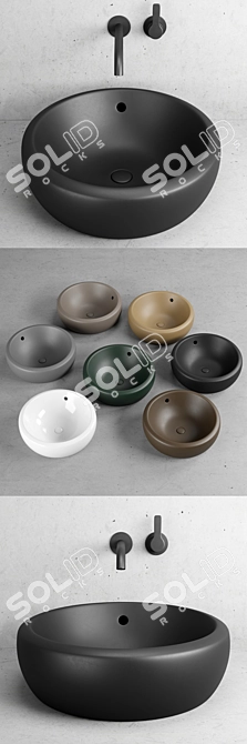 Cielo Fluid Oval Ceramic Washbasin 3D model image 2