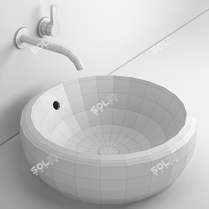 Cielo Fluid Oval Ceramic Washbasin 3D model image 3