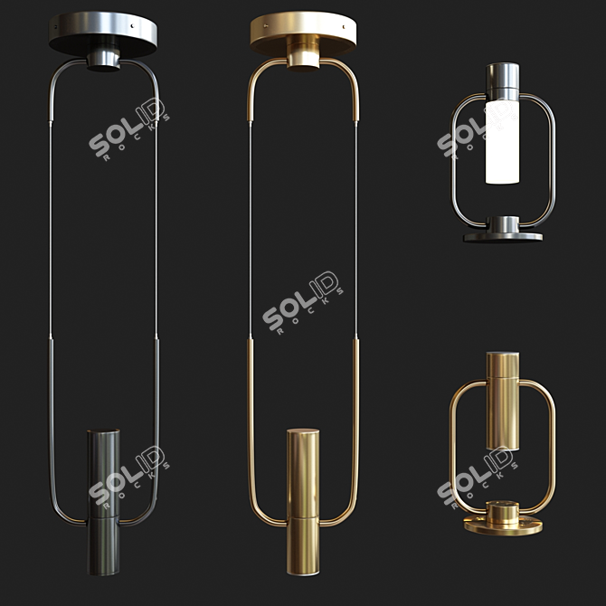 Sleek Storm Pendant Light 3D model image 1