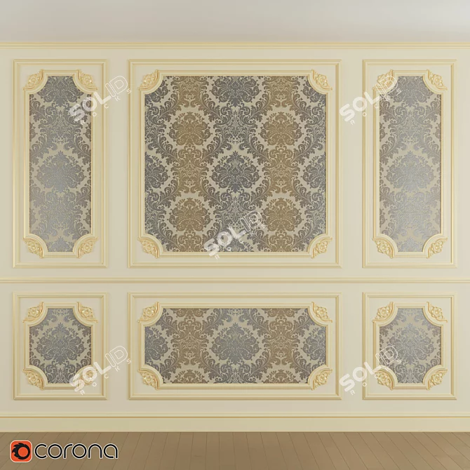 Elegant Gypsum Frame: Perfect for Walls 3D model image 1