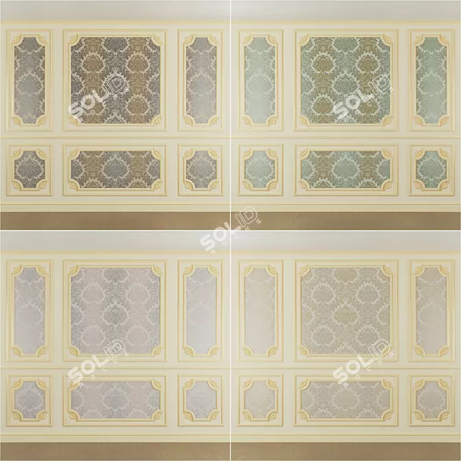 Elegant Gypsum Frame: Perfect for Walls 3D model image 2