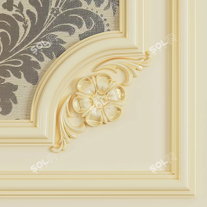 Elegant Gypsum Frame: Perfect for Walls 3D model image 3