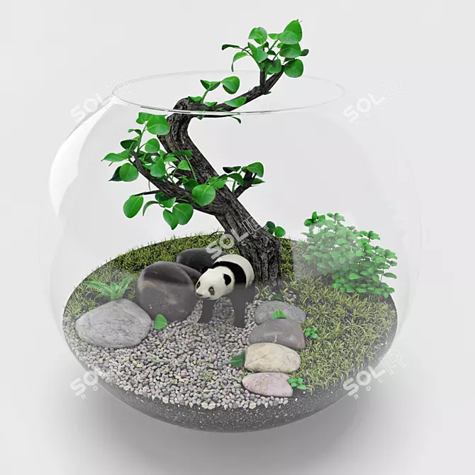 Stunning Florarium Bonsai: Perfect for Any Space 3D model image 1