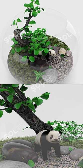 Stunning Florarium Bonsai: Perfect for Any Space 3D model image 2