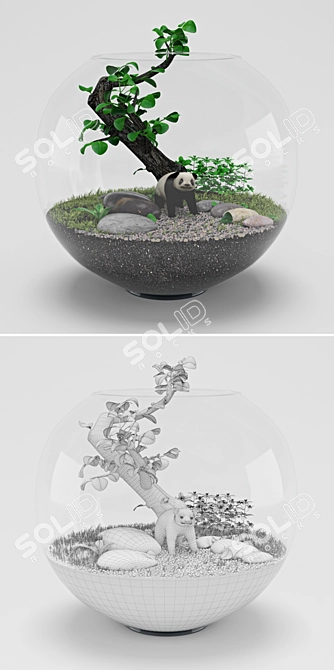 Stunning Florarium Bonsai: Perfect for Any Space 3D model image 3