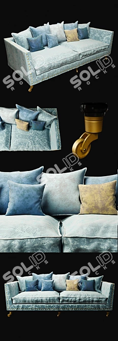 Victory Classic Lux: Smoothed Glass, Securely Attached Legs and Cushions 3D model image 2