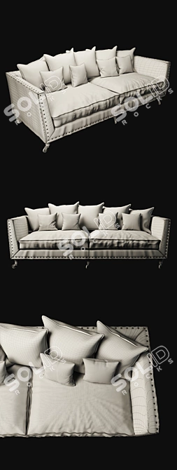 Victory Classic Lux: Smoothed Glass, Securely Attached Legs and Cushions 3D model image 3