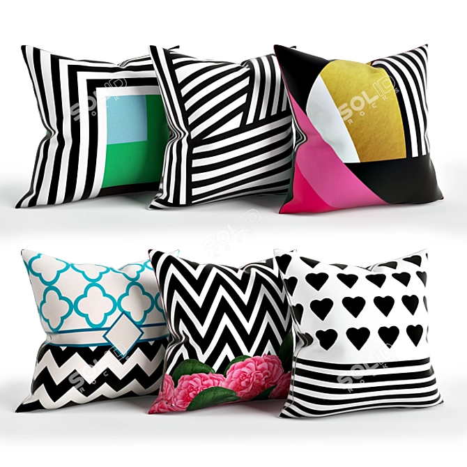 Cozy Comfort Pillow Set 45x45cm 3D model image 1