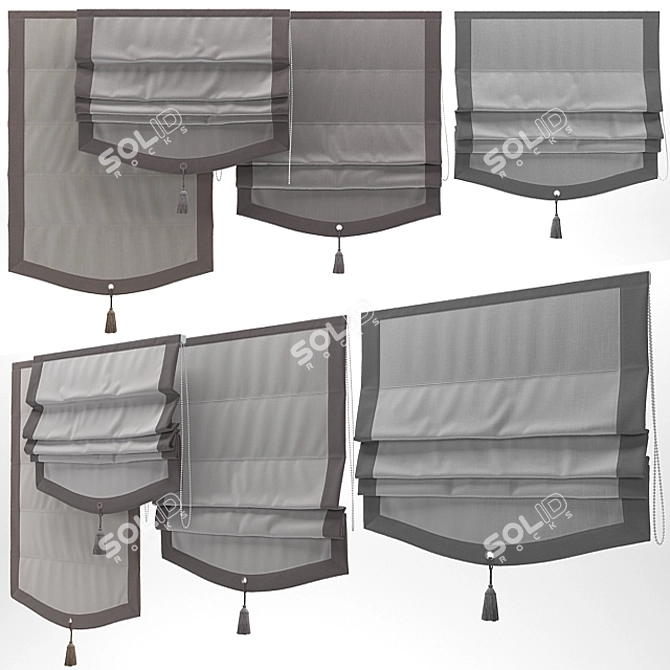 4-in-1 Roman Blind Set 3D model image 2