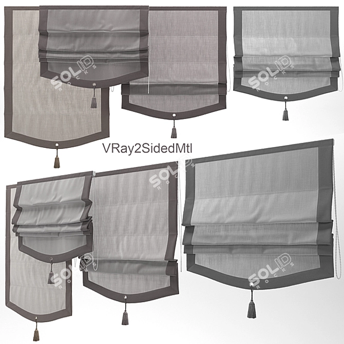 4-in-1 Roman Blind Set 3D model image 3