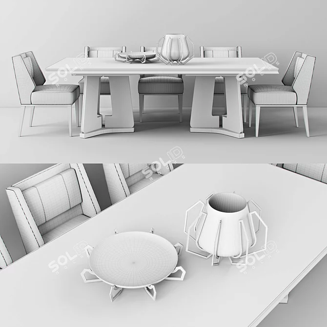 Eye-catching Iron Eye Bowl
Elegant Kukio Side Chair
Sleek Ceremony Dining Table 3D model image 3