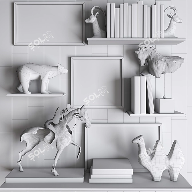 Elegant 28-Piece Decor Set 3D model image 3