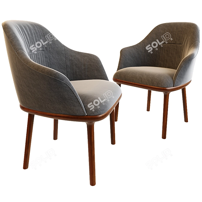 Elegant Remus Dining Chair 3D model image 1