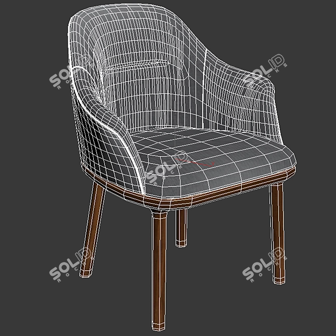 Elegant Remus Dining Chair 3D model image 2