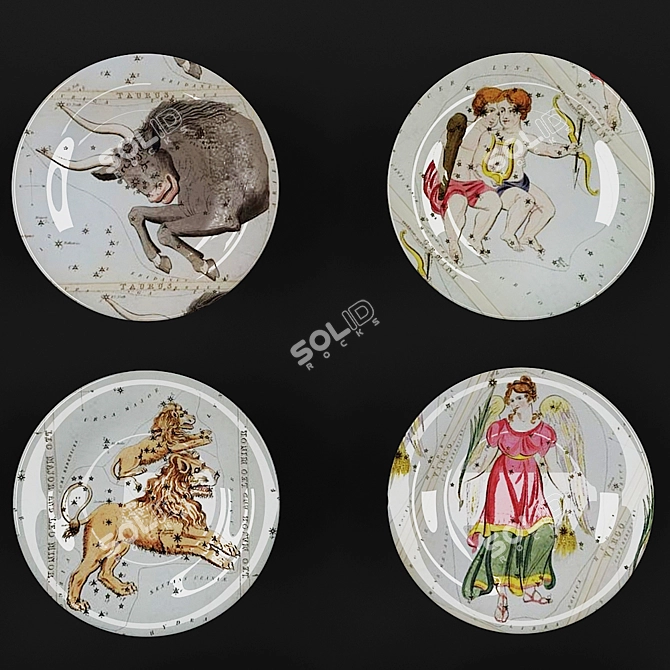 Zodiac Decorative Plate: Unique Design 3D model image 2