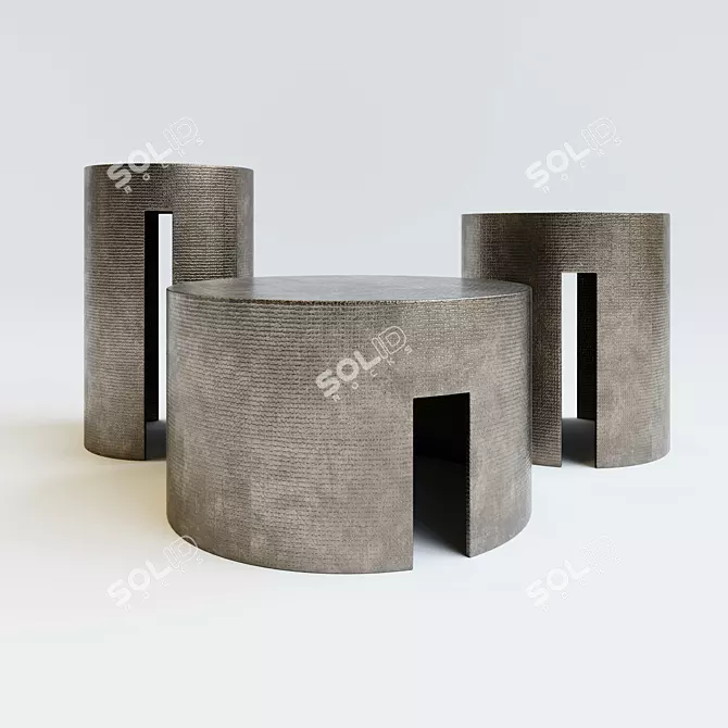 Gong Side Tables: Elegant & Versatile 3D model image 1