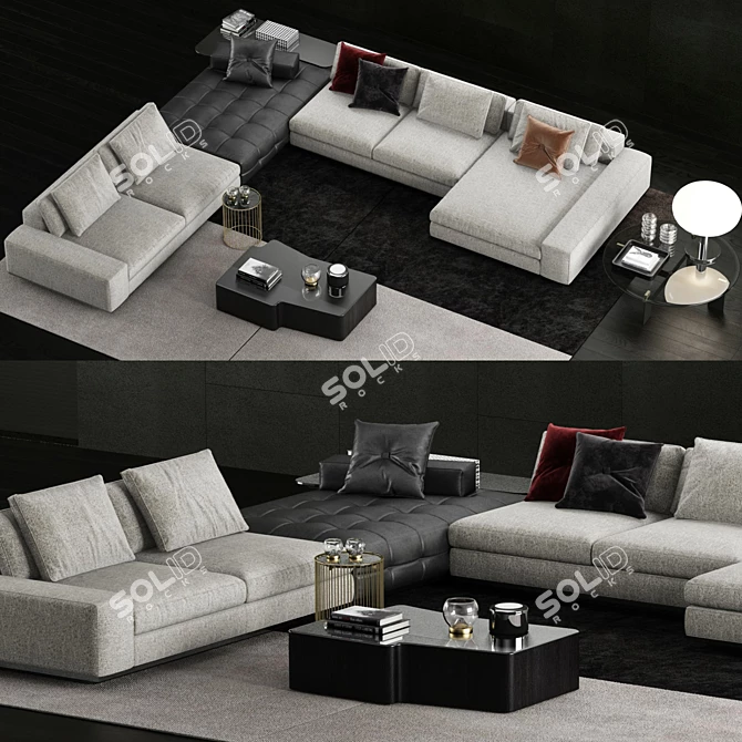 Elegant Minotti Furniture Set 3D model image 1