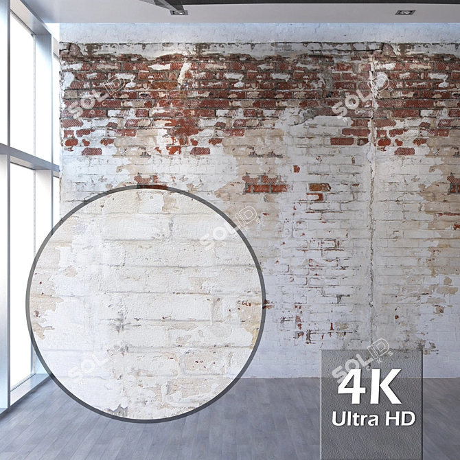 Seamless Brick Texture in 4K 3D model image 1