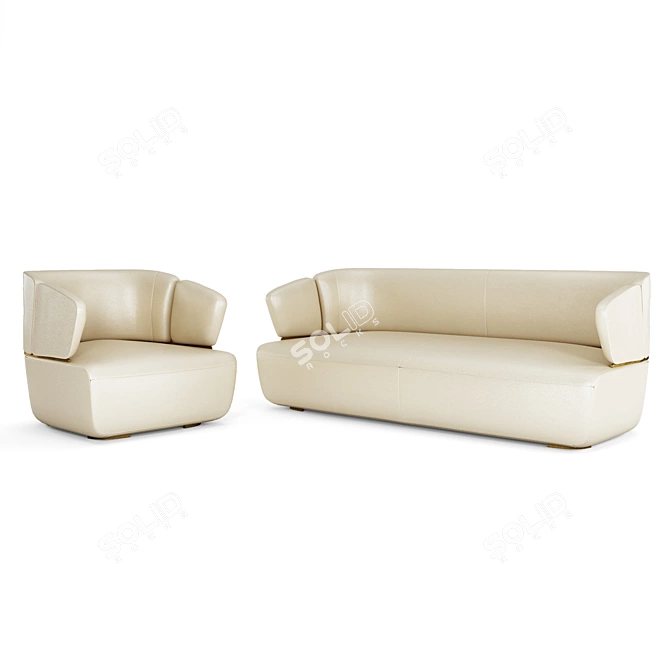 Wansheng Sofa & Armchair Set 3D model image 1