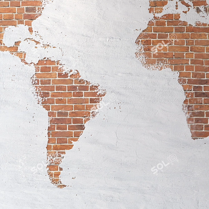 Brickwork Blend: World Map Edition 3D model image 3
