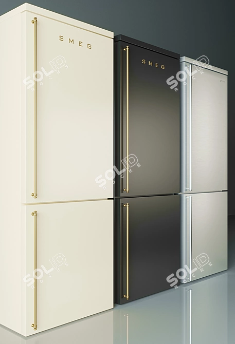 Classy Smeg Coloniale 3-Color Refrigerator 3D model image 2