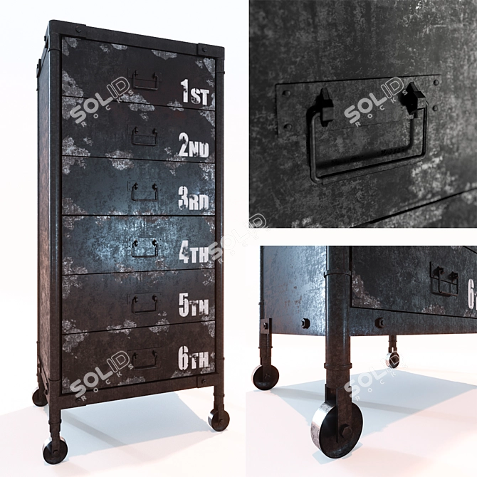 Elegant Vintage Chest of Drawers 3D model image 1