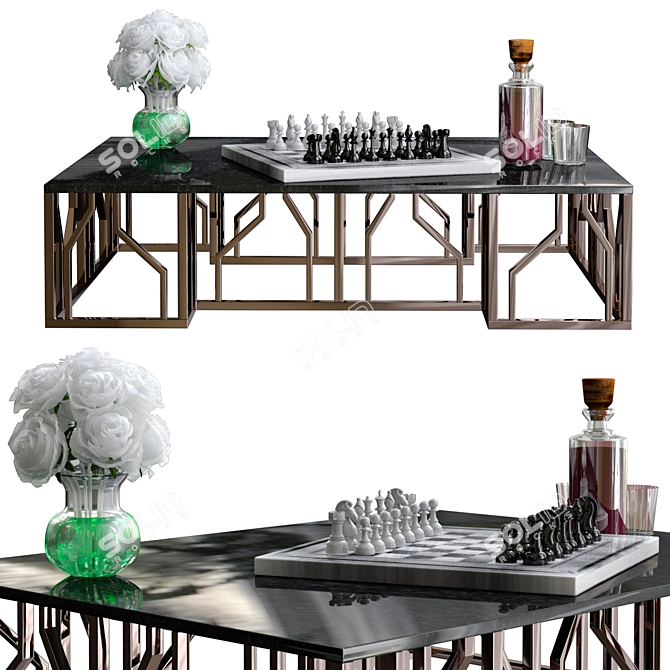Elegant Coffee Table Decor Sets 3D model image 1