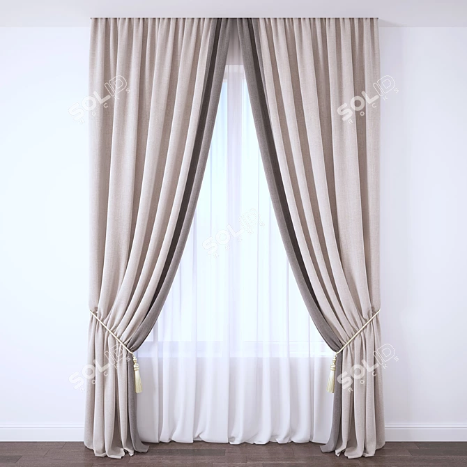 Elegant Window Drapes: Add Style 3D model image 1