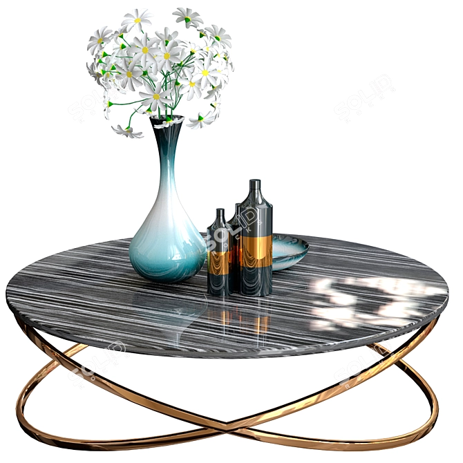 Elegant Coffee Table Decor Set 3D model image 1