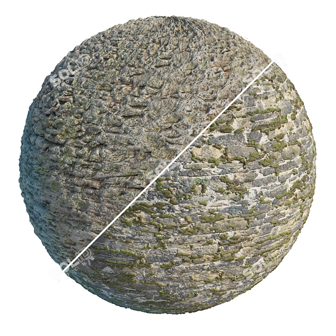 Old Masonry Set: Authentic Stone Materials (2 Items) 3D model image 1