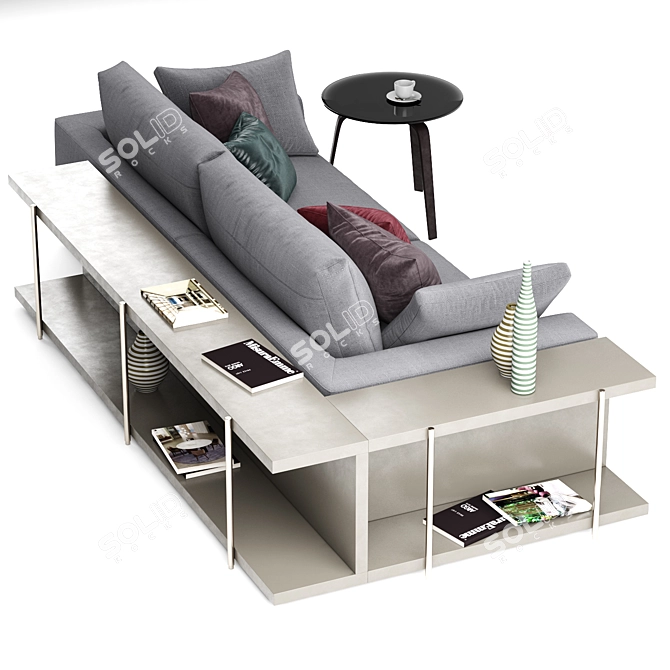 Argo Gray Sofa - Elegant Design by Mauro Lipparini 3D model image 2