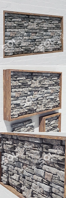 Elegant Stone Decor Panel 3D model image 2