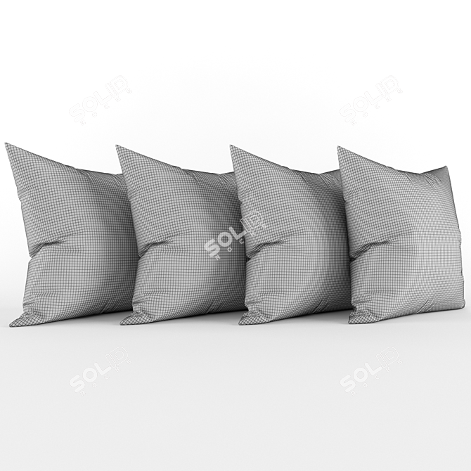 Elegant Velvet Throw Pillows 3D model image 2