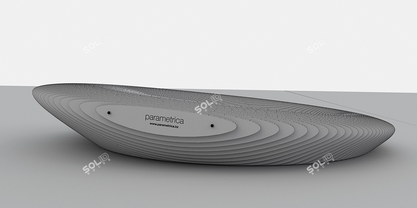 Modern Parametrica Bench - P-2 3D model image 3