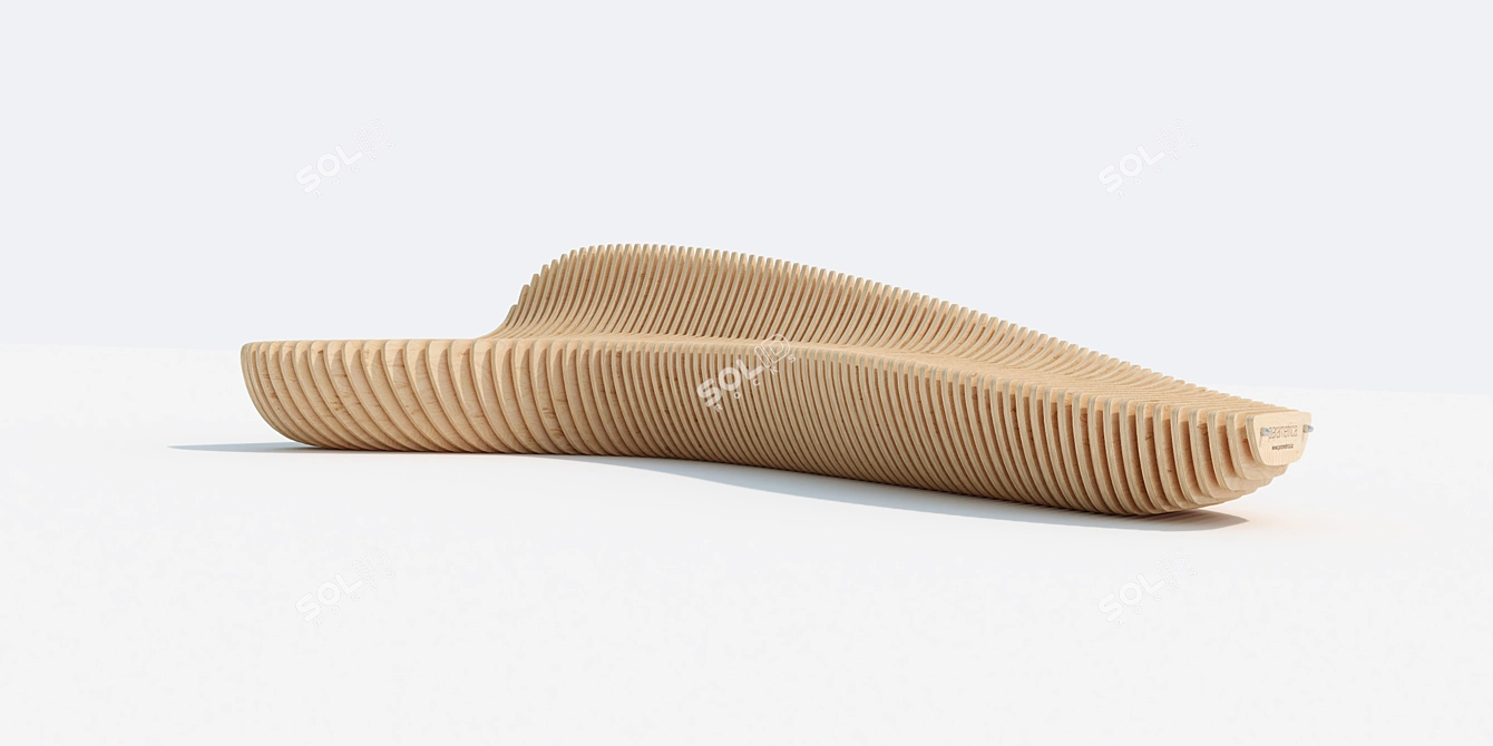 Sleek Parametrica Bench: Model S-2 3D model image 2