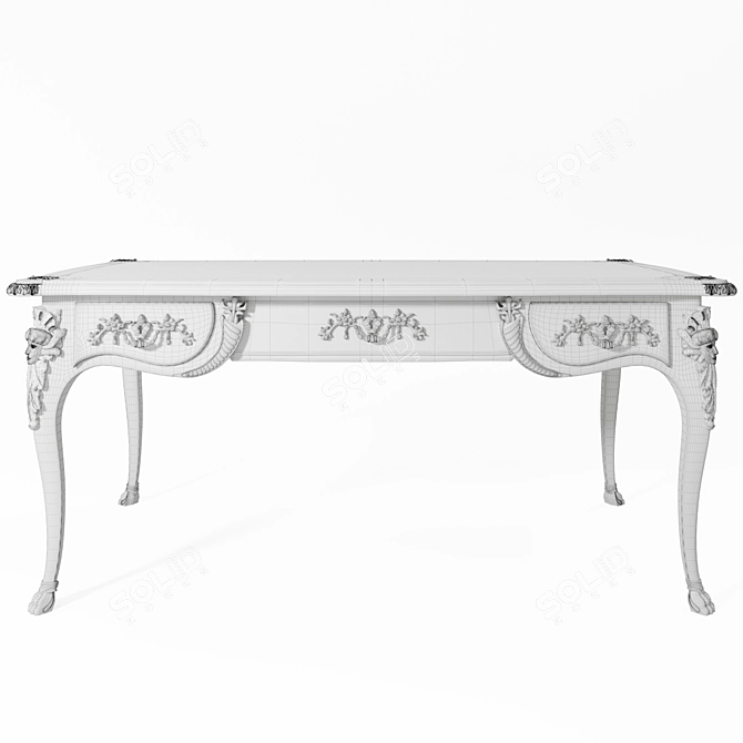 Elegant Antique Writing Desk 3D model image 3