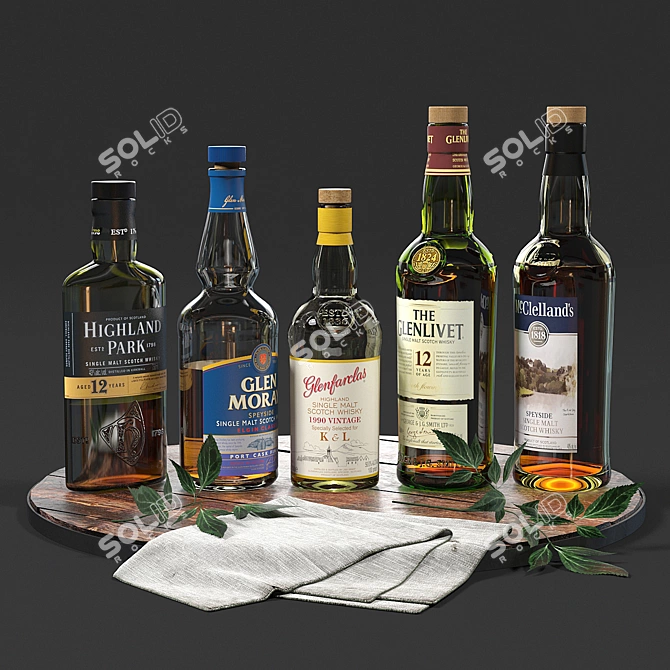 Premier Whisky Bottle Collection 3D model image 1