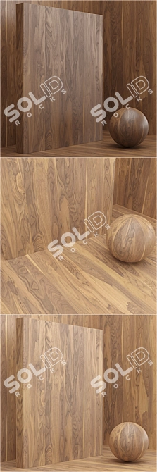 Seamless Wood Veneer Box Set 3D model image 3