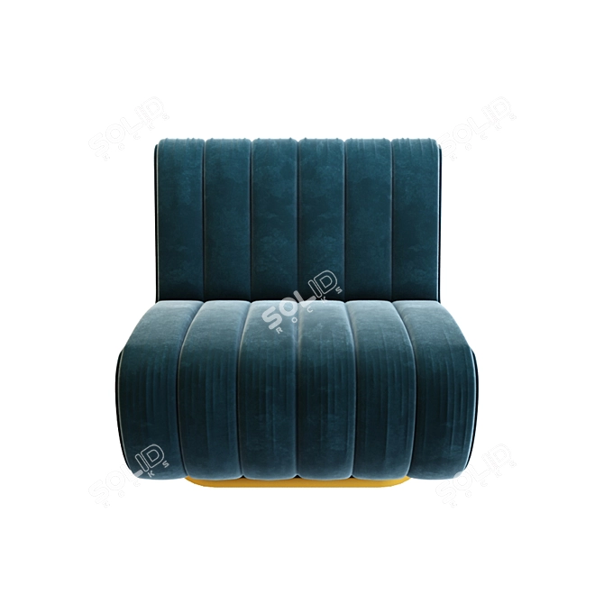 Sophia Velvet Button-Tufted Single Sofa 3D model image 2